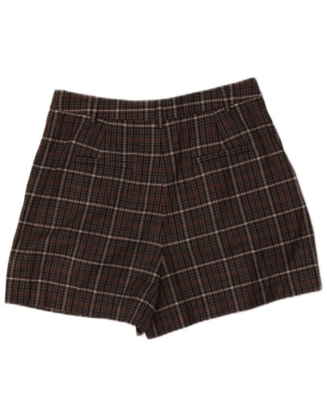 Tibi kvinders højtaljede chinoshorts W32 Medium brun plaid polyester