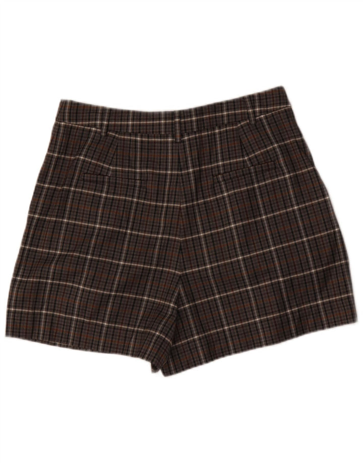 Tibi kvinders højtaljede chinoshorts W32 Medium brun plaid polyester