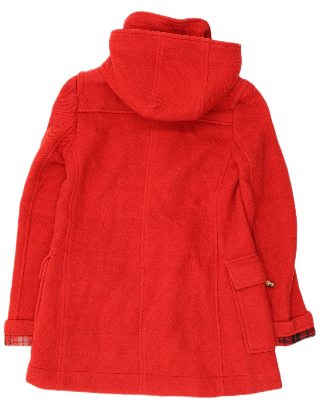Topshop Dame Hooded Duffel Coat UK 8 Small Red Wool