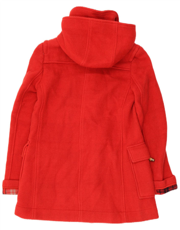 Topshop Dame Hooded Duffel Coat UK 8 Small Red Wool