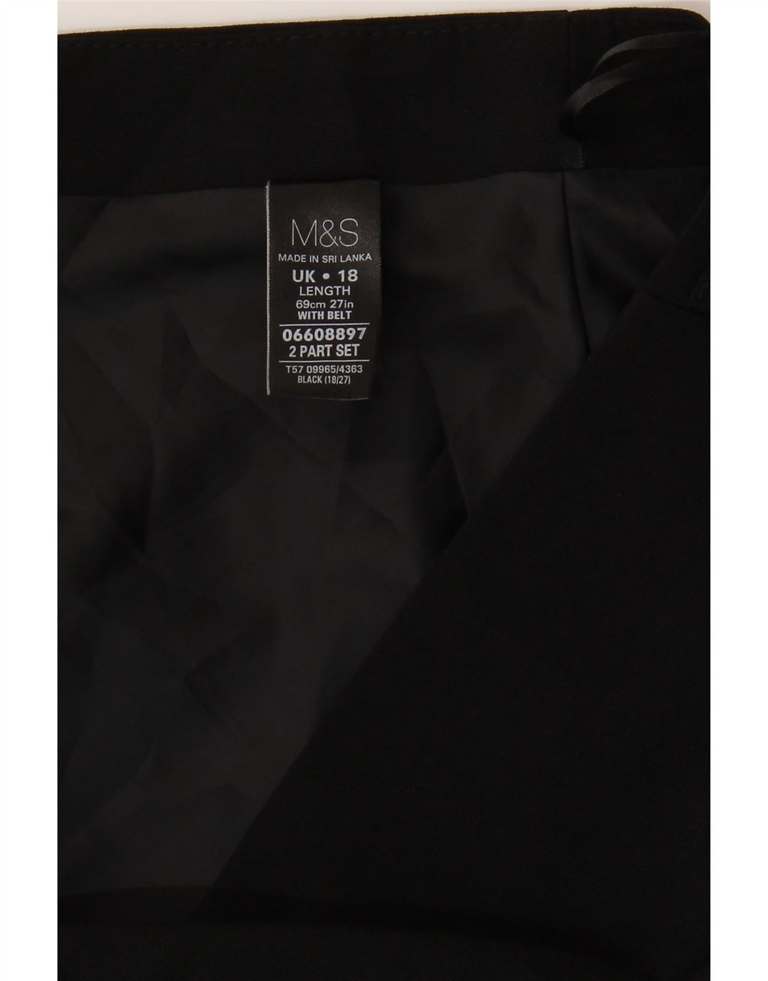 MARKS & SPENCER Womens Pencil Skirt UK 18 XL W38  Black Polyester Vintage Marks & Spencer and Second-Hand Marks & Spencer from Messina Hembry 