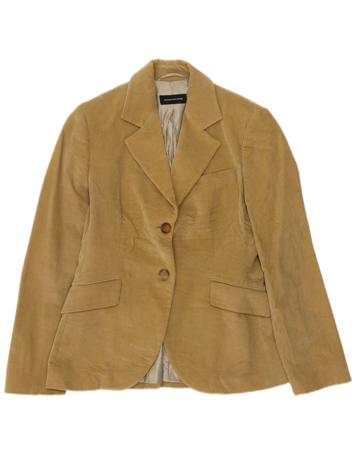 Massimo Dutti Dame 2-knaps Corduroy Blazer Jacket EU 42 Large Beige