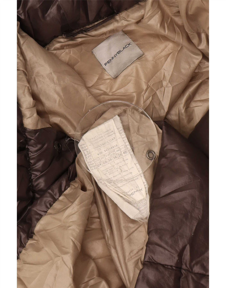 Penny Black Dame Dobbeltradet Polstret Frakke UK 8 Small Brown Polyester