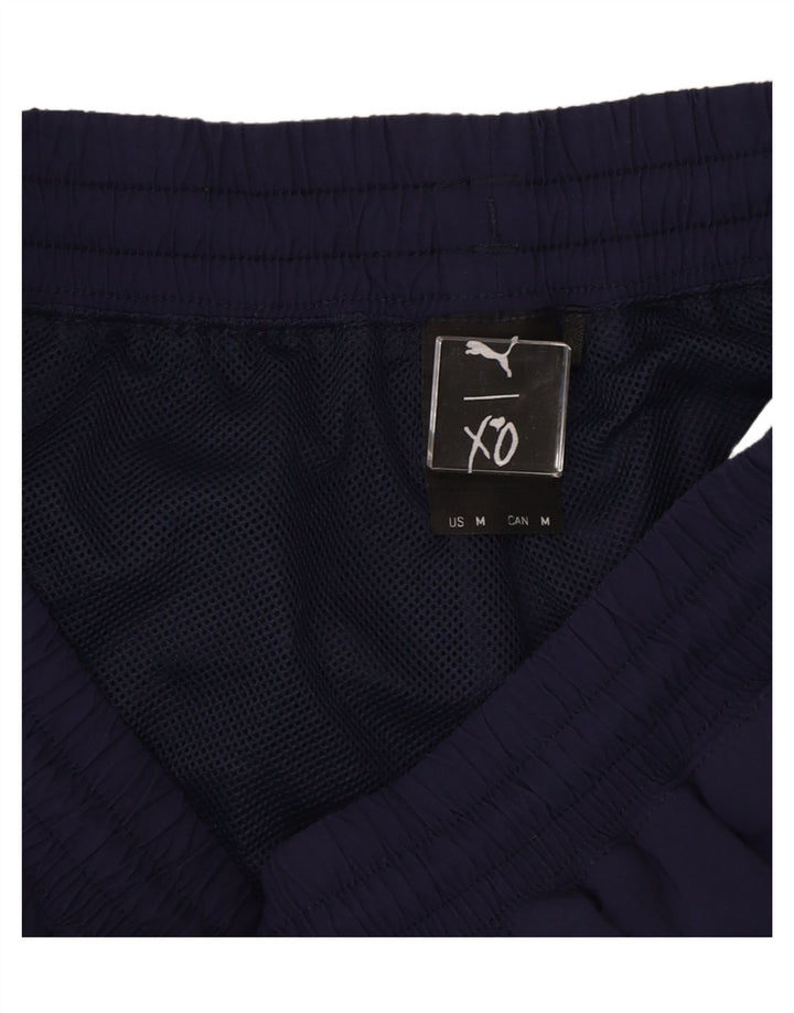 PUMA Mens Tracksuit Trousers Joggers Medium Navy Blue Colourblock Nylon Vintage Puma and Second-Hand Puma from Messina Hembry 