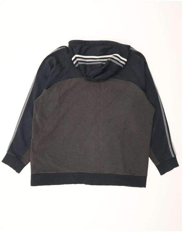 Adidas Hættetrøje med lynlås til mænd 2XL Marineblå Colourblock Bomuld