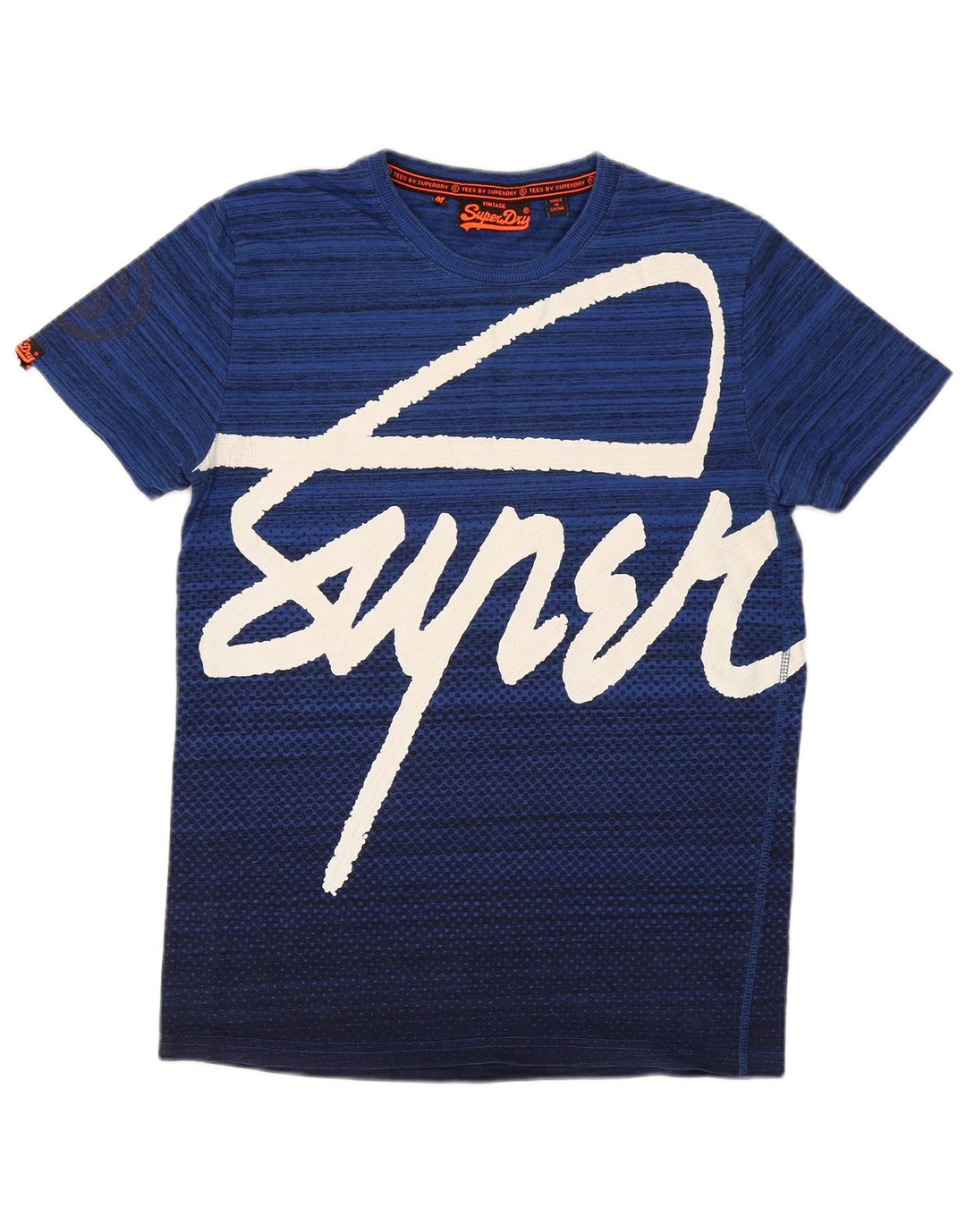 Superdry Herre almindelig grafisk T-shirt top mellemblå stribet bomuld
