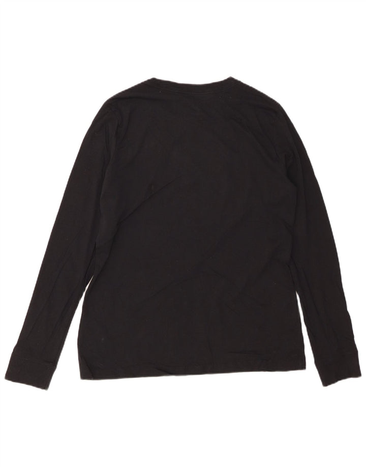 NIKE Grafisk Top Langærmet UK 14 Medium Sort Bomuld