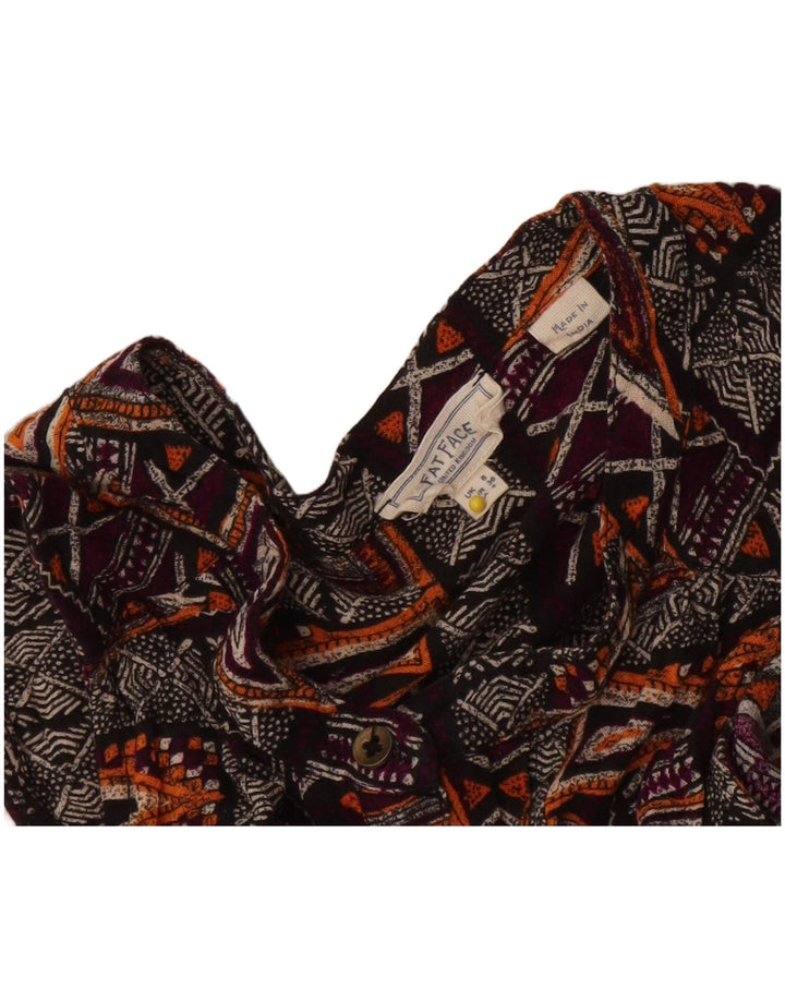 Fat Face Dame Ærmeløs Skift Kjole UK 8 Small Multicolored Geometric