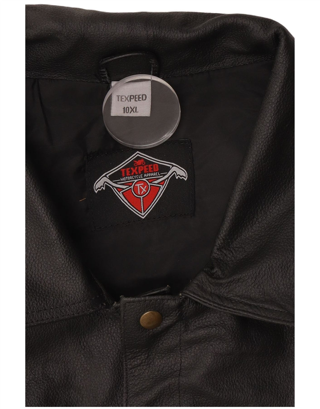 Texpeed Herre Motorcykel Læder Gilet 10XL Sort
