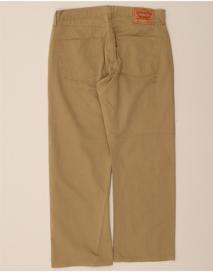 LEVI'S Mens 401 Straight Casual Trousers W34 L27 Beige Vintage Levi's and Second-Hand Levi's from Messina Hembry 