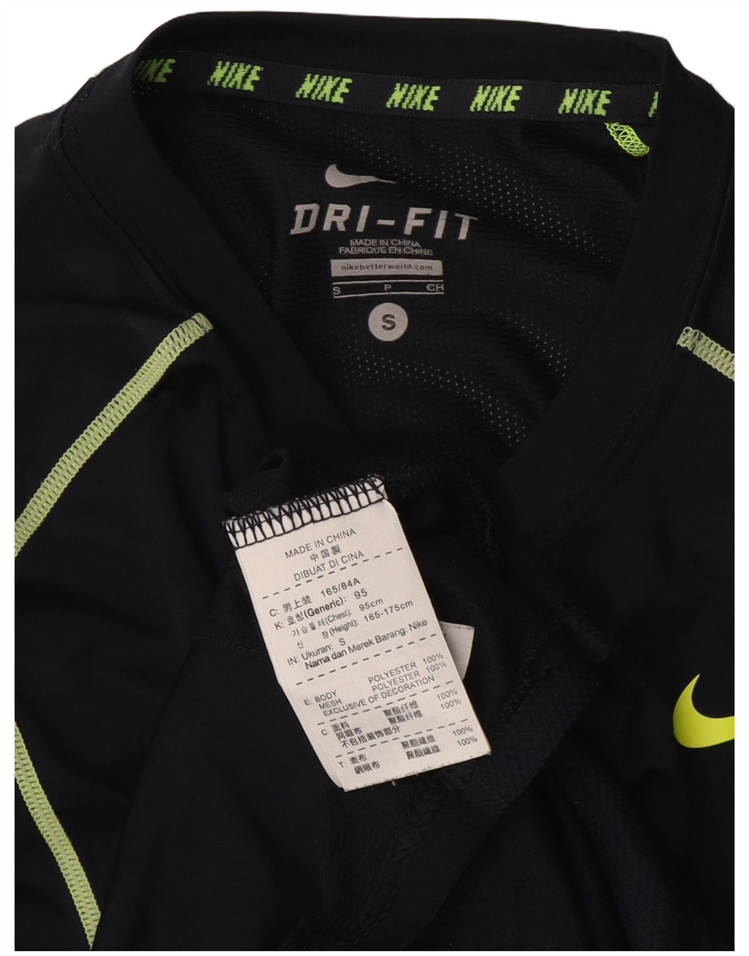 Nike herre Dri Fit T-shirt top lille marineblå polyester