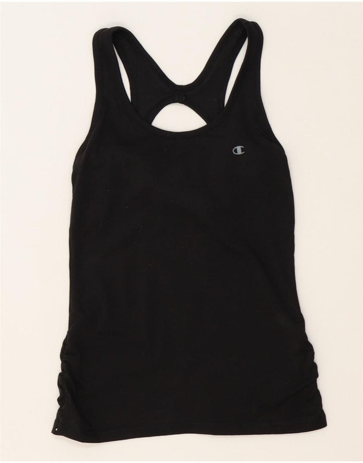 CHAMPION Womens Vest Top UK 8 Small Black Vintage Champion and Second-Hand Champion from Messina Hembry 