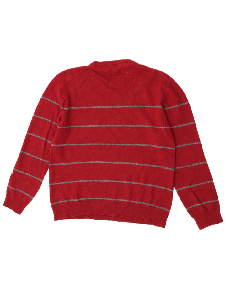 Gant Herre sweater med rund hals XL rødstribet lammeuld