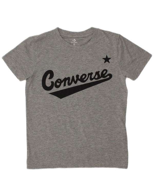 Converse drenge grafisk t-shirt top 5-6 år medium grå bomuld