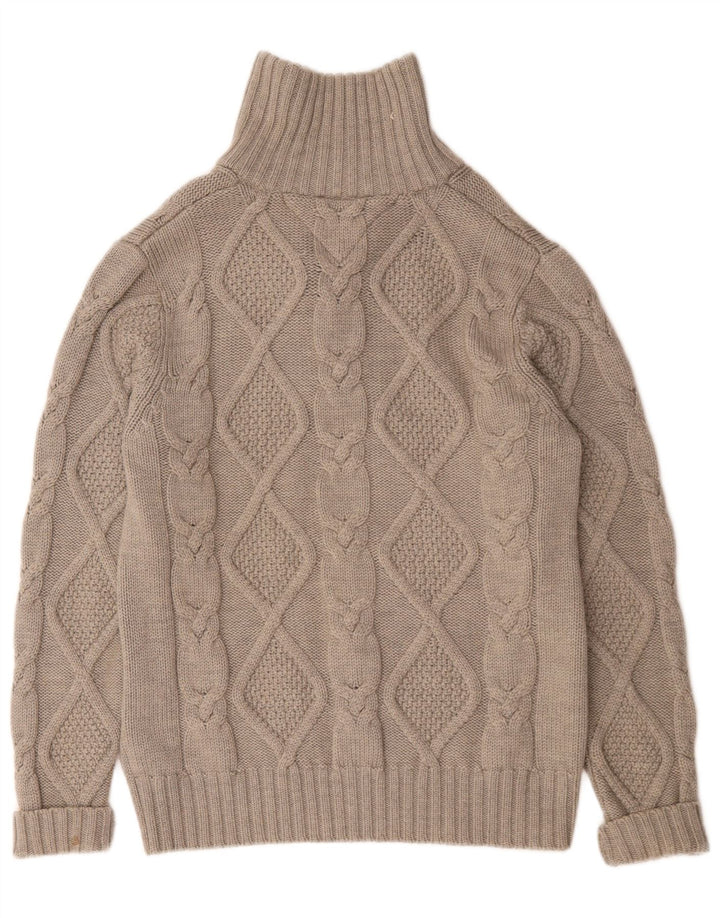 Tommy Hilfiger Herre Polo Neck Jumper Sweater Medium Grå Uld