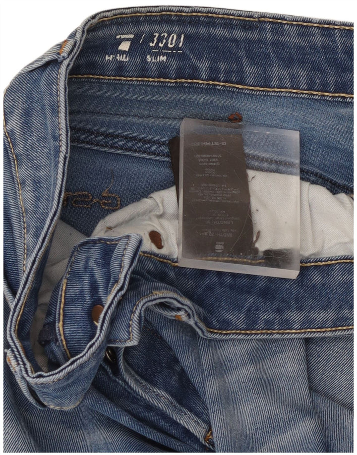 G-Star Herre 3301 Slim Jeans W30 L36 Blå Bomuld