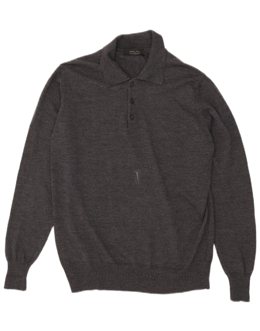 Zara Herre Polo Neck Jumper Sweater XL Grå