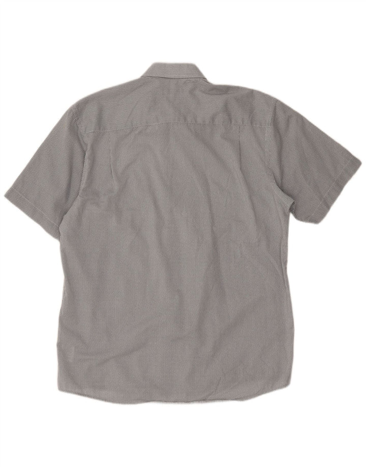 Pierre Cardin Herre kortærmet Regular Fit skjorte XL Grå Chevron Polyester