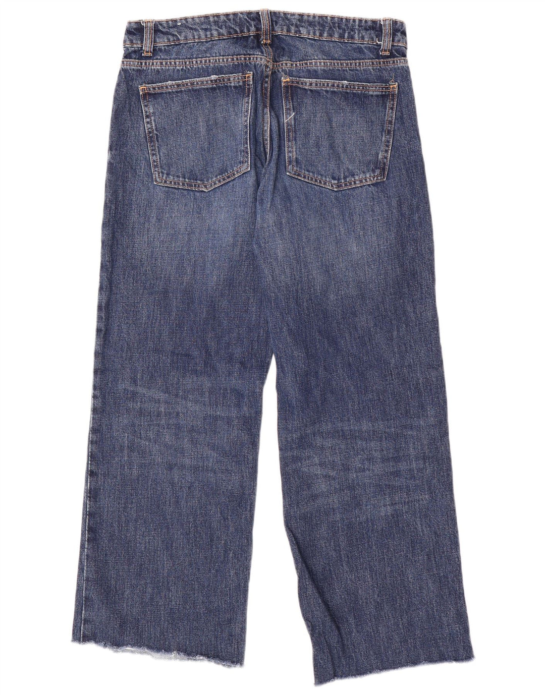 Zara Dame Jeans med brede ben EU 40 Medium W30 L29 Blå Bomuld