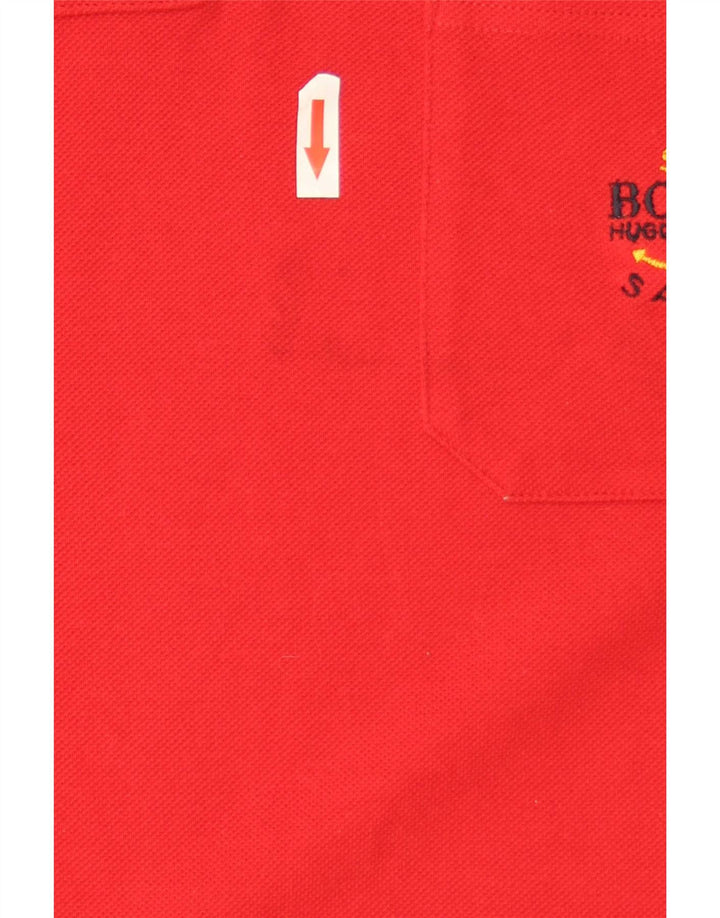 Hugo Boss Herre Polo Shirt Stor rød Colourblock Bomuld