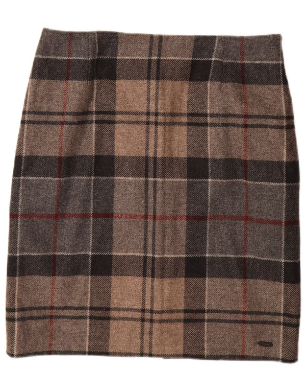 Barbour lige nederdel til kvinder UK 14 Large W32 brun ternet