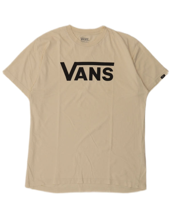 Vans Herre Classic Fit Grafisk T-shirt Top Medium Off White Bomuld