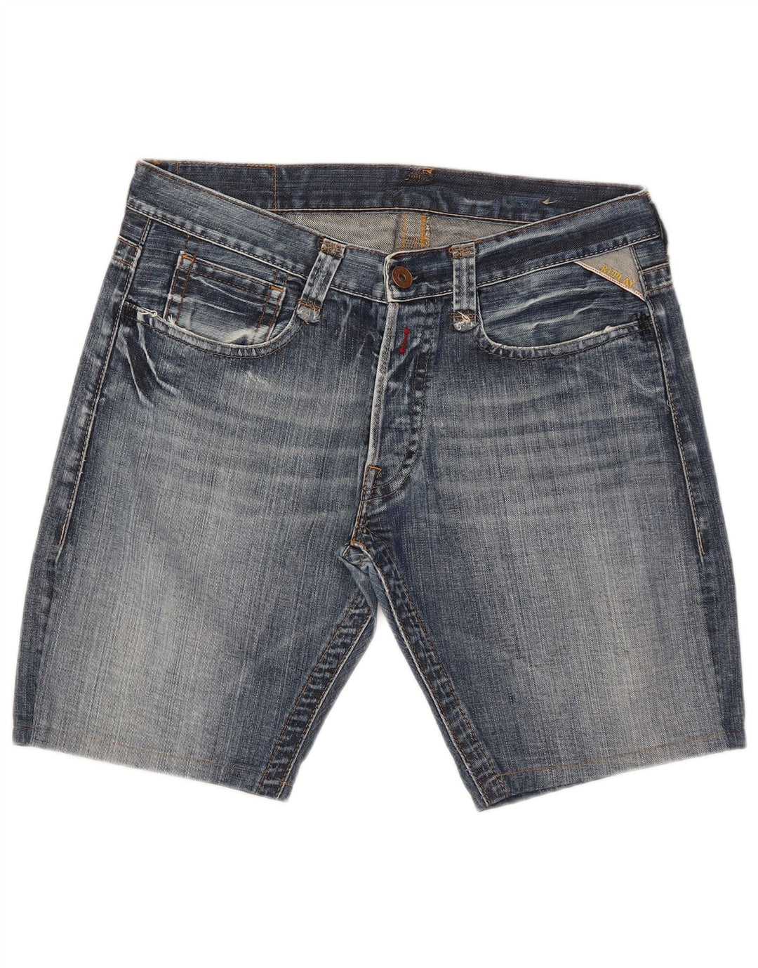 Replay Herre Denim Shorts W34 Stor Blå Bomuld
