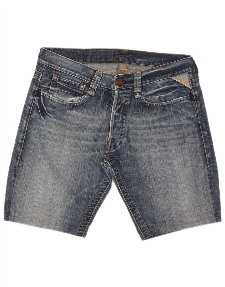 Replay Herre Denim Shorts W34 Stor Blå Bomuld