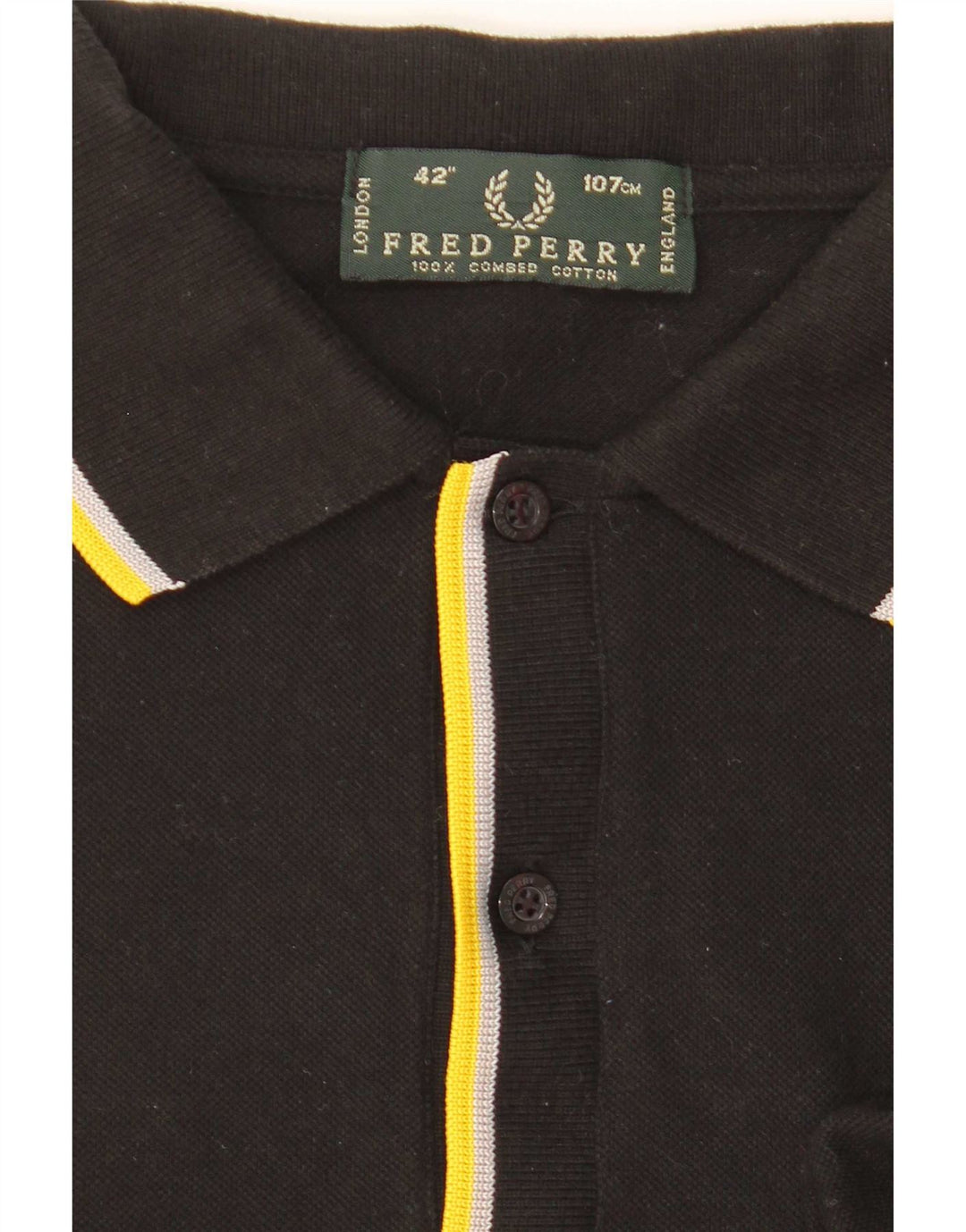 Fred Perry Herre poloshirt Medium sort stribet bomuld