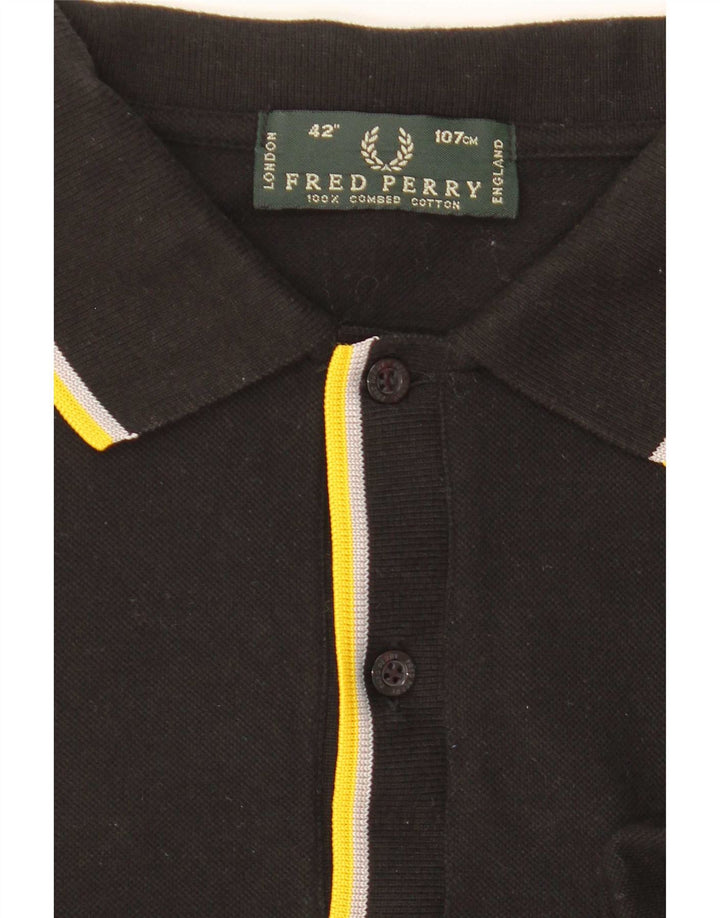 Fred Perry Herre poloshirt Medium sort stribet bomuld