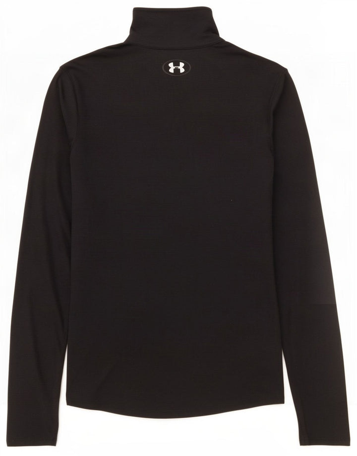 Under Armour Herre Heat Gear Zip Neck Top Langærmet Lille Sort