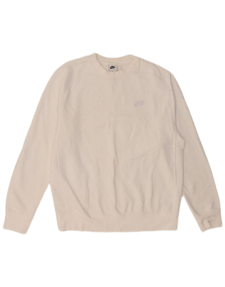 NIKE sweatshirt til mænd Medium hvid bomuld