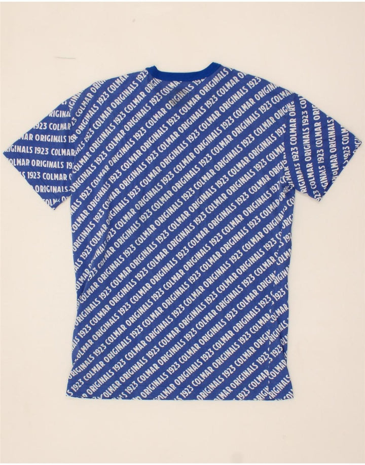 COLMAR Mens Graphic T-Shirt Top Small Blue Cotton Vintage Colmar and Second-Hand Colmar from Messina Hembry 