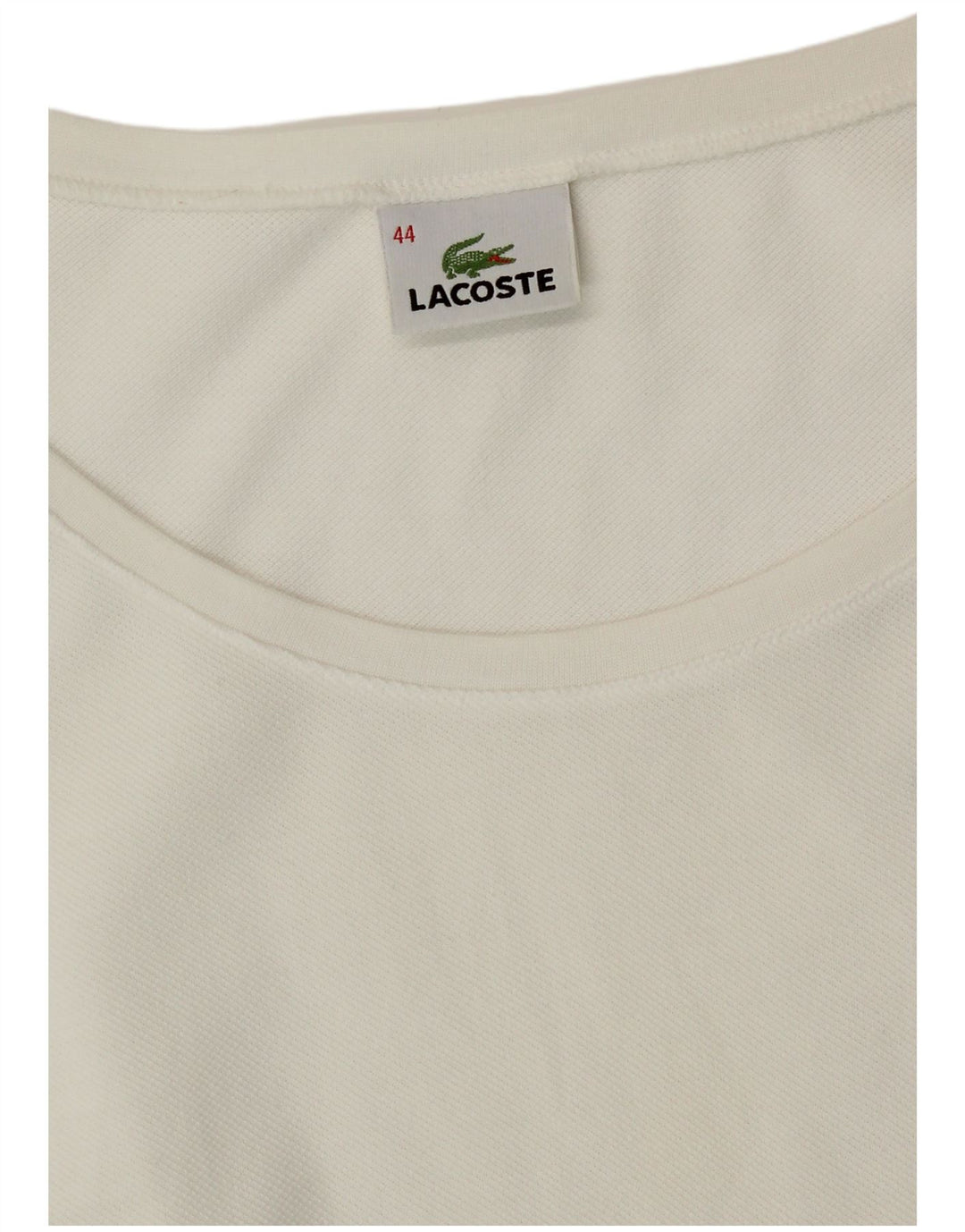 Lacoste Dame T-Shirt Top Str. 44 Stor Hvid Bomuld