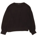 Zara Dame Boat Neck Jumper Sweater UK 16 Large Black Polyester