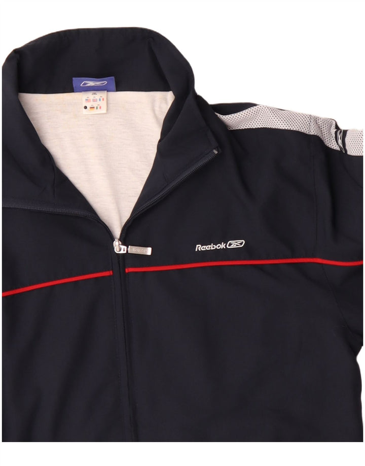 Reebok Boys Tracksuit Topjakke 15-16 år XL Navy Blue Colourblock