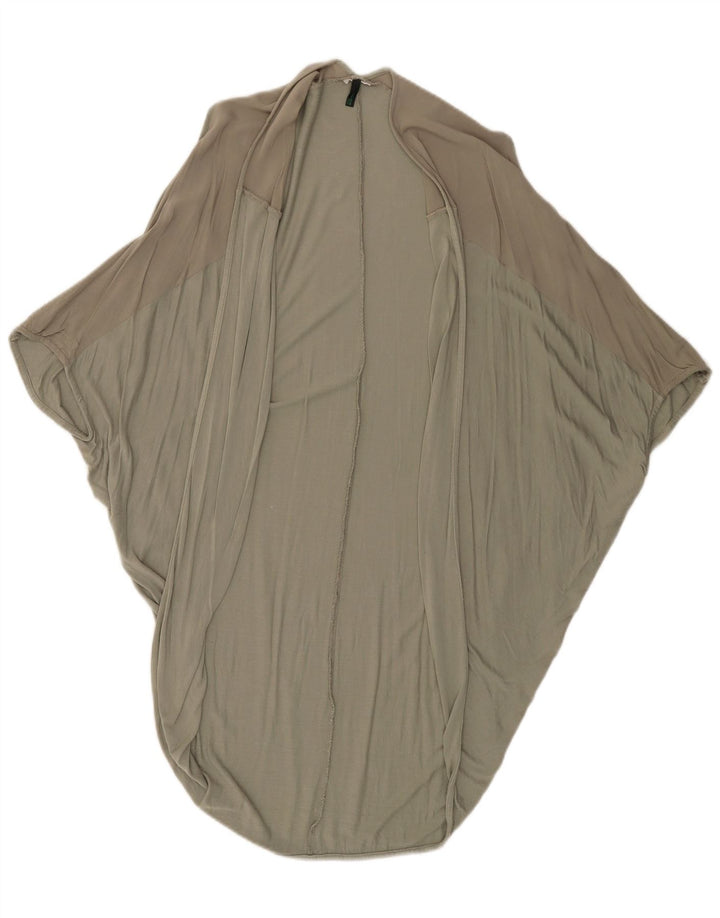 BENETTON Dame Poncho Cardigan Top One Size Khaki Colourblock
