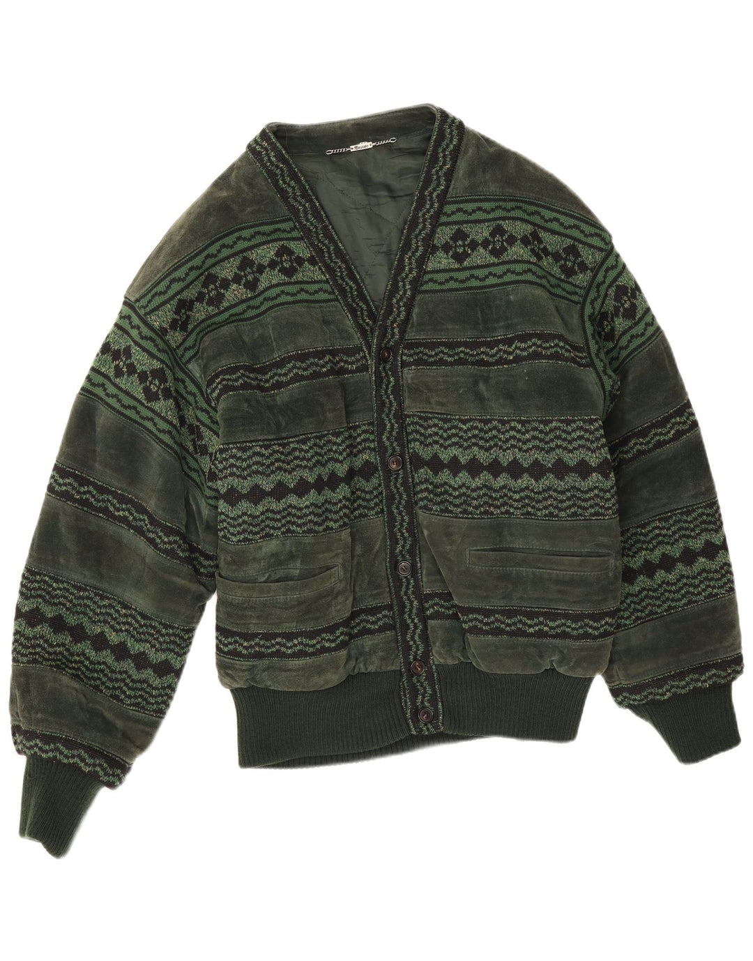 Breco's Herre Ruskind Bomber Jacket IT 50 Large Grønt Læder