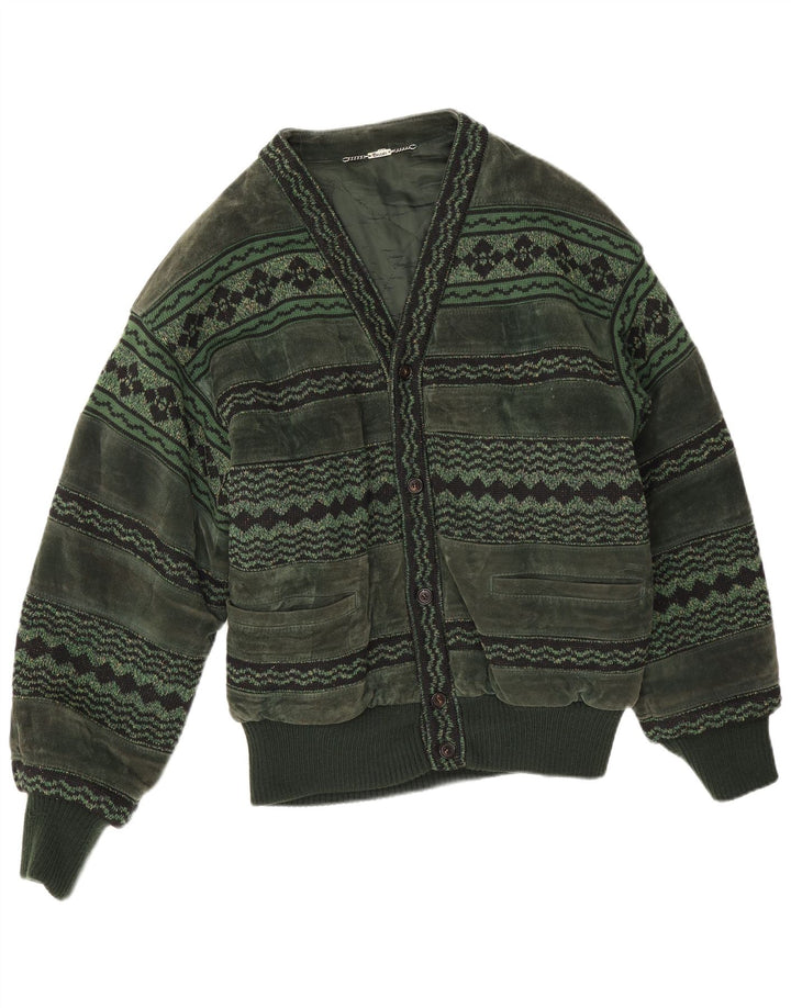 Breco's Herre Ruskind Bomber Jacket IT 50 Large Grønt Læder