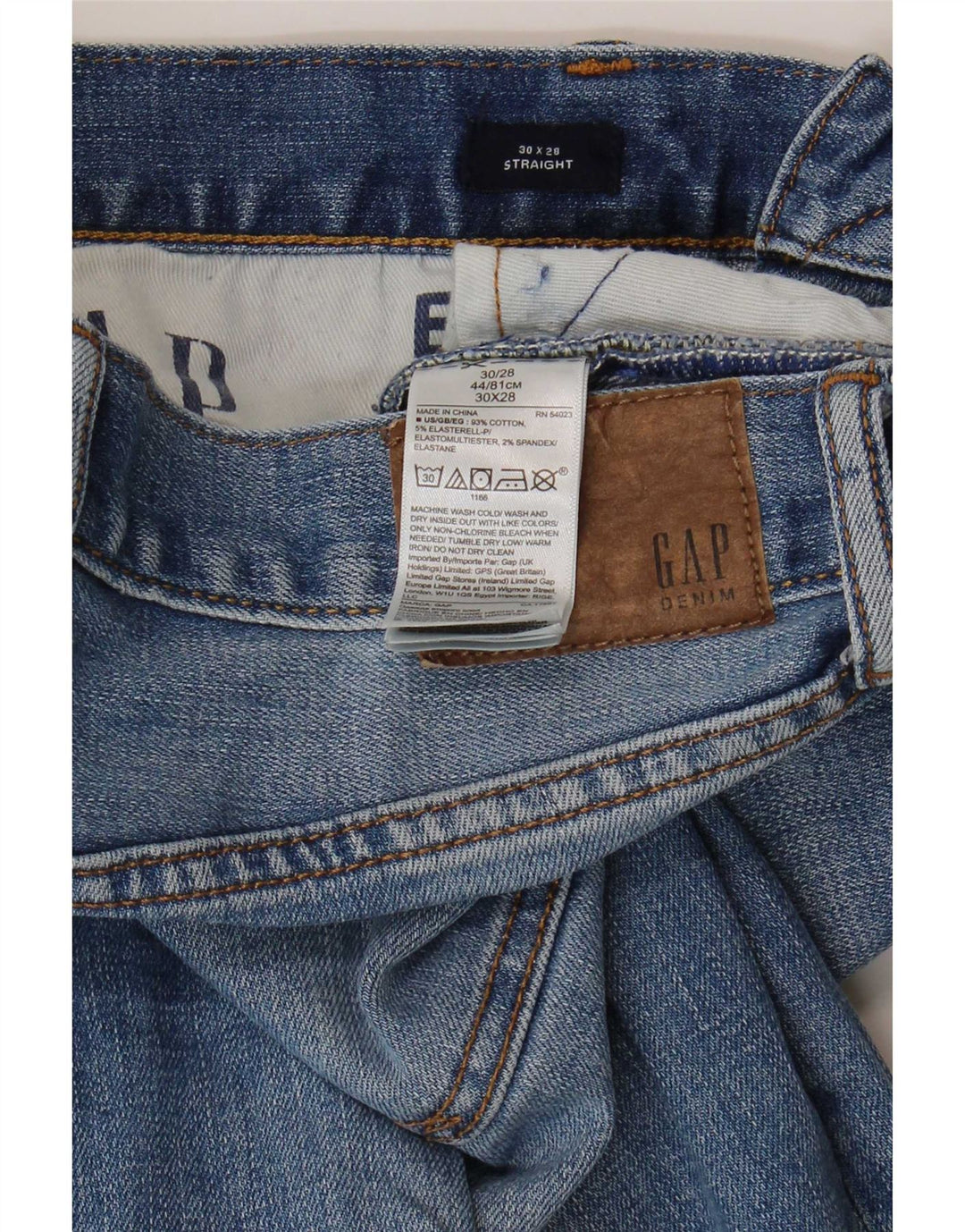 Gap Straight Jeans til mænd W30 L28 Blå Bomuld