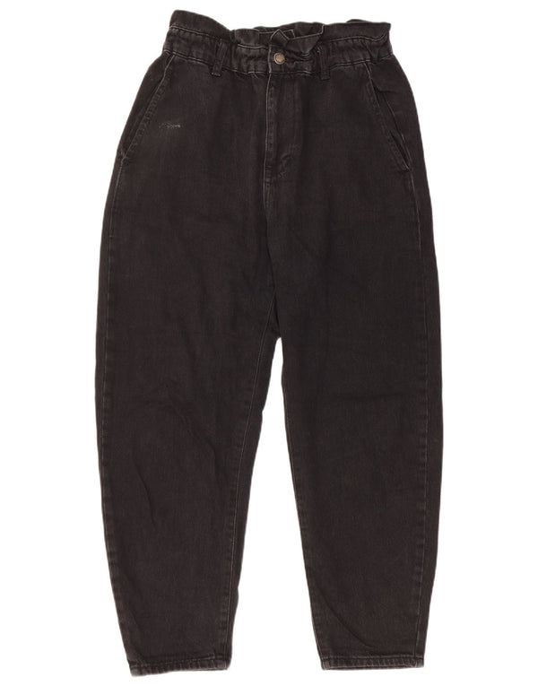 Zara Dame Jeans med høj talje EU 38 Small W28 L25 Sort Bomuld