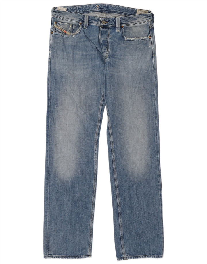 Diesel Herre Larkee Straight Jeans W36 L34 Blå Bomuld