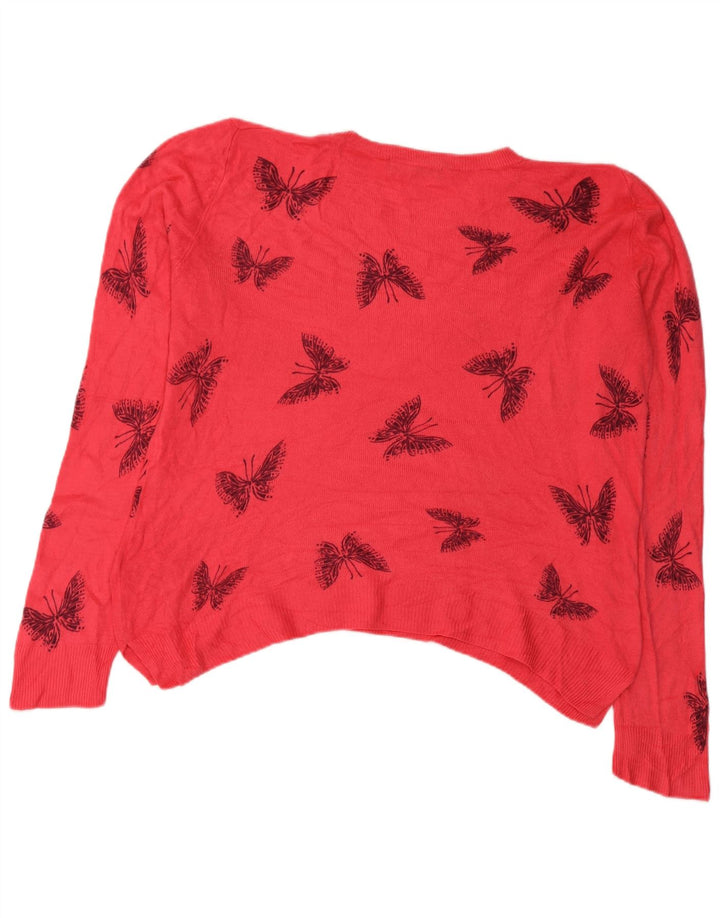 Marks & Spencer Dame sweater med rund hals DK 12 Medium Pink Butterfly