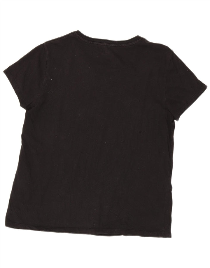 Levi's Dame Oversized grafisk T-shirt Top UK 14 Medium Sort Bomuld
