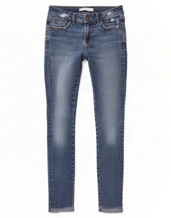 Zara Dame Distressed Skinny Jeans EU 36 XS W26 L26 Blå Bomuld