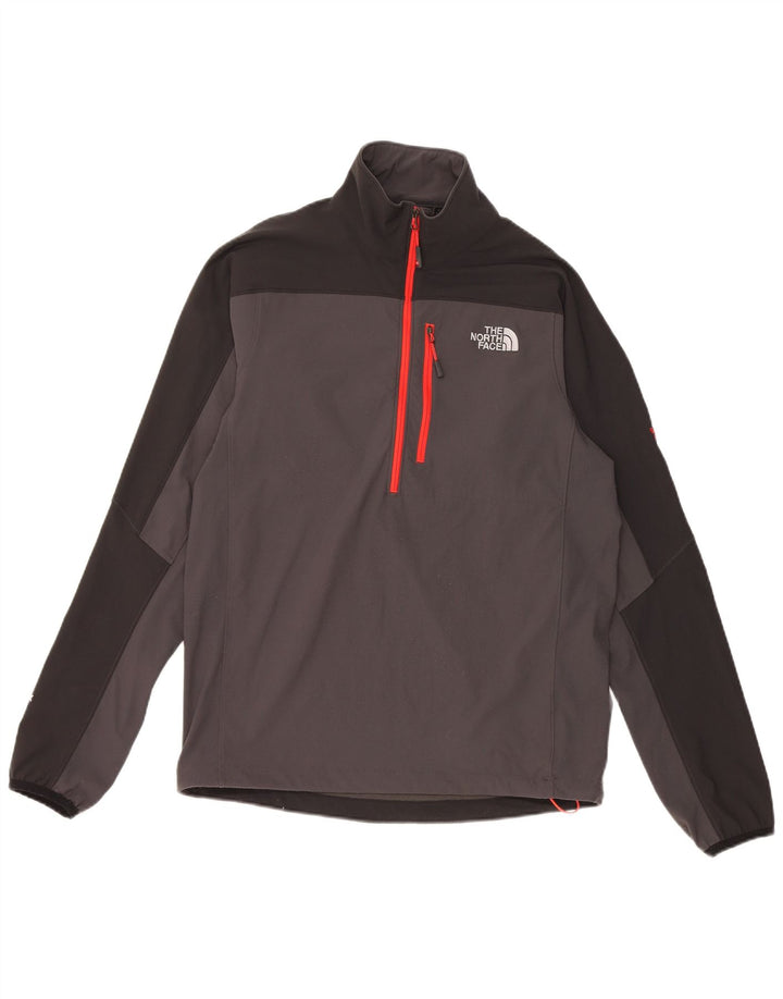 The North Face Herre Zip Neck Pullover Træningsdragt Top Lille grå Colourblock