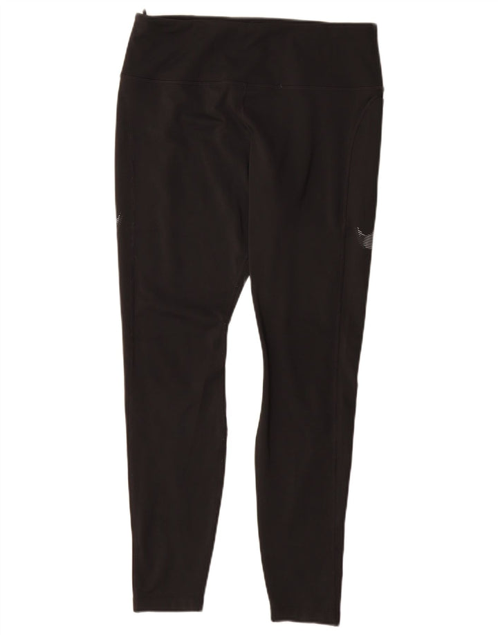 NIKE Dri Fit grafiske leggings til kvinder UK 14 Stor sort polyester
