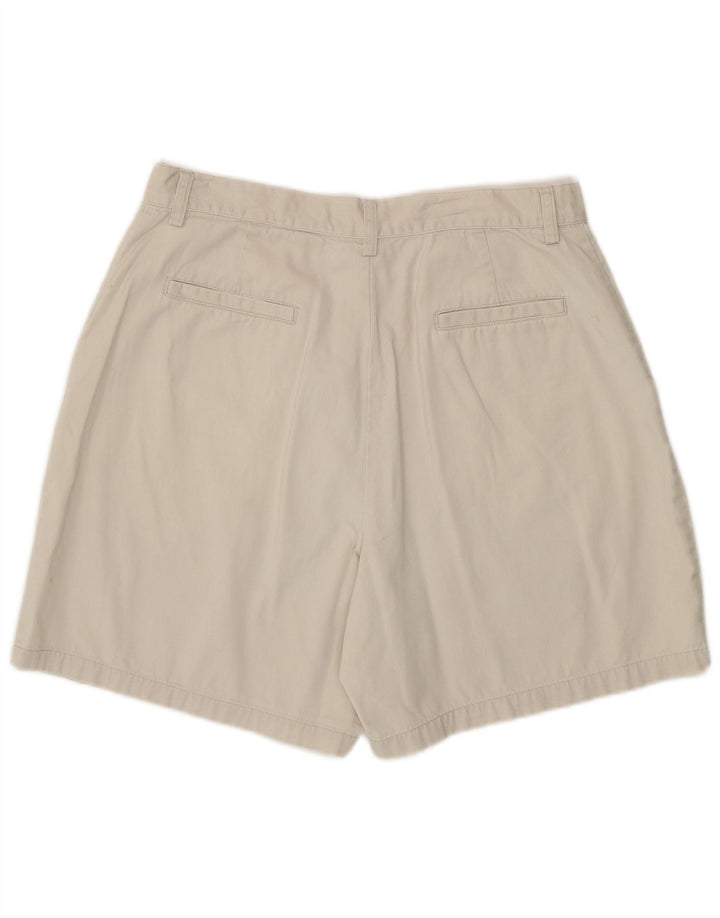 Eddie Bauer Kvinder High Rise Chino Shorts US 14 Large W32 Beige Bomuld