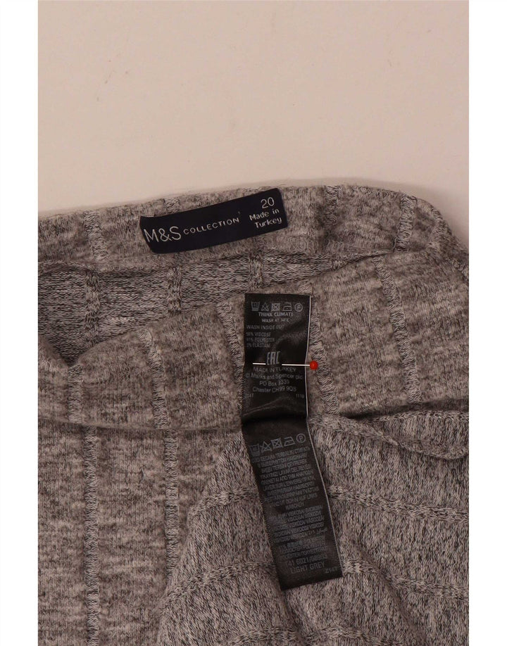 Marks & Spencer Dame Top Langærmet UK 20 2XL Grå Viscose