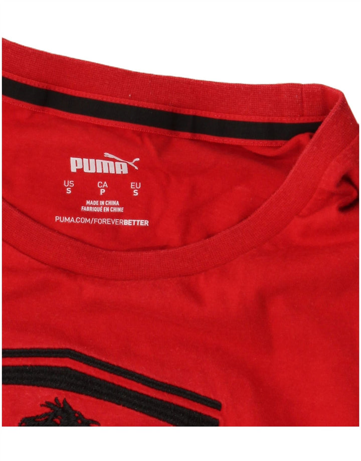 PUMA Herre Ferrari Grafisk T-Shirt Top Lille Rød